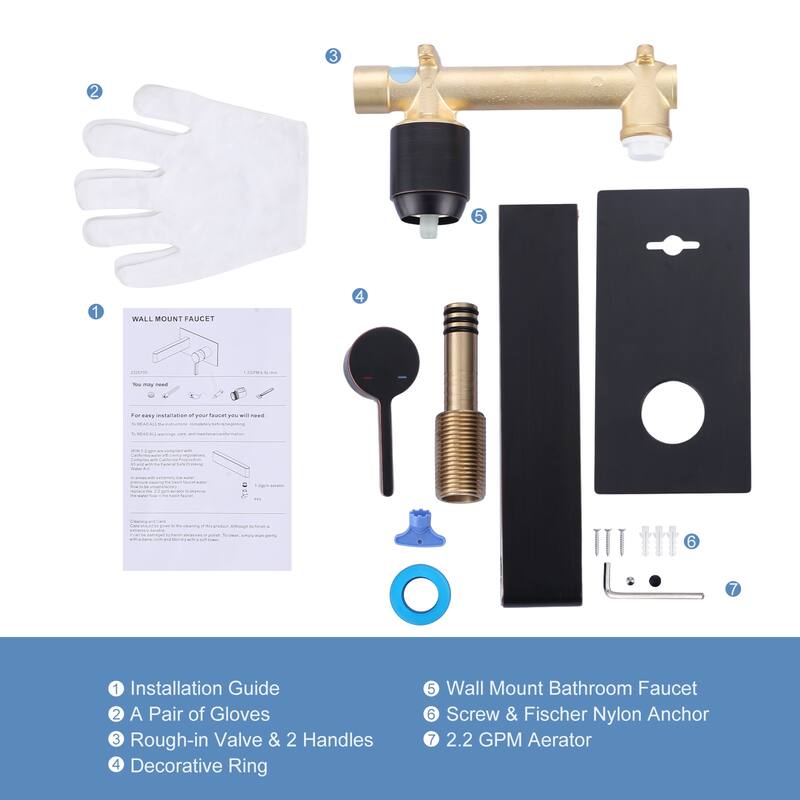 WOWOW Modern Minimalist Wall-Mounted Single-Handle Basin Faucet