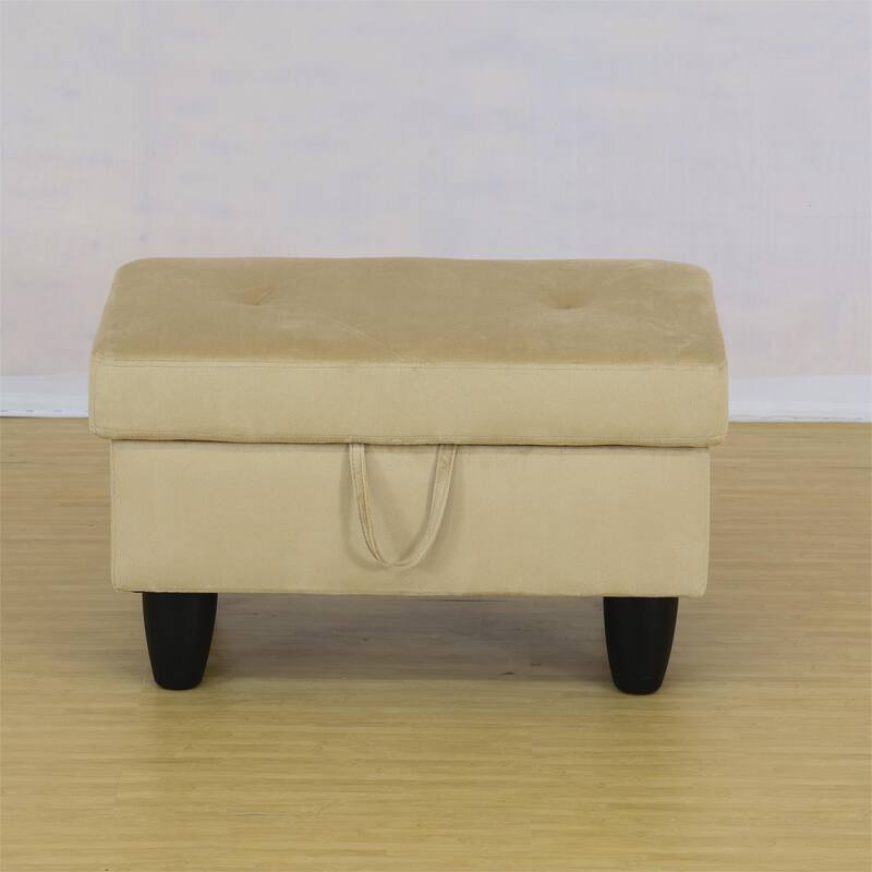 KISRAIS 28.5" Wide Upholstered Storage Ottoman