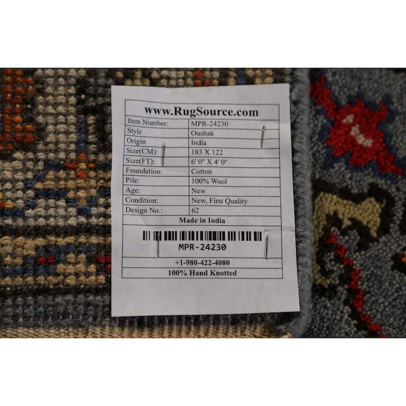 Oushak Oriental Accent Rug Handmade Wool Carpet - 4'0"x 6'0"