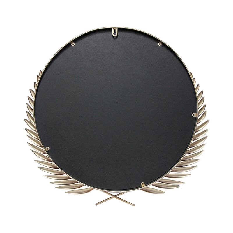 Empress 22 inch Decorative Traditional Round Wall Mirror - Brushed Gold - 22 x 2 x 22