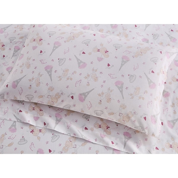 slide 2 of 5, Porch & Den Georgene Paris Pattern Sheet Set Twin