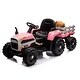 preview thumbnail 7 of 25, Ride on Tractor with Trailer,24V Battery Powered Electric Tractor Toy, electric car for kids Pink
