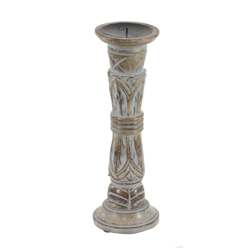 Mango Wood Candle Holder - Set of 3 Light Brown - Roche River Decor