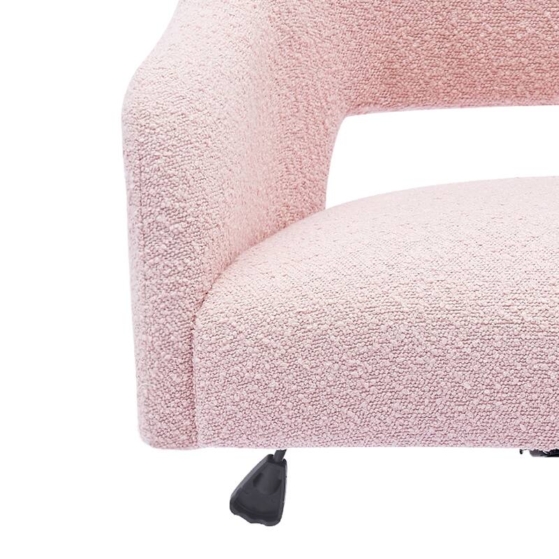 Boucle Upholstered Office/ Desk Chair - Swivel/ Adjustable Height