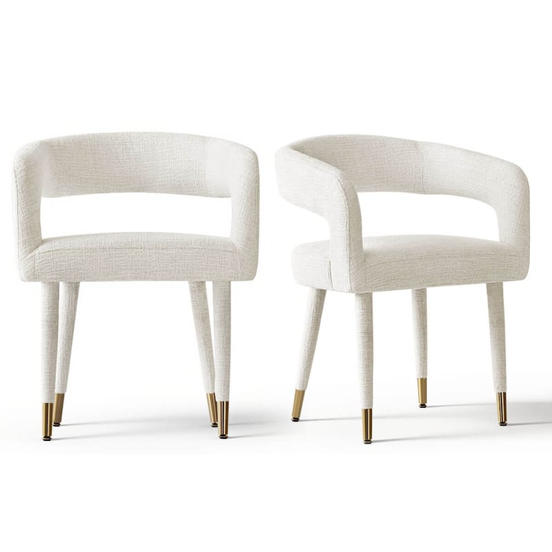 Modern Upholstered Dining Chairs with Arm (Set of 2)