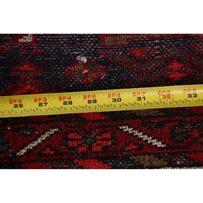 Geometric Tribal Hamedan Persian Area Rug Wool Hand-knotted Carpet - 3'3" x 5'0"