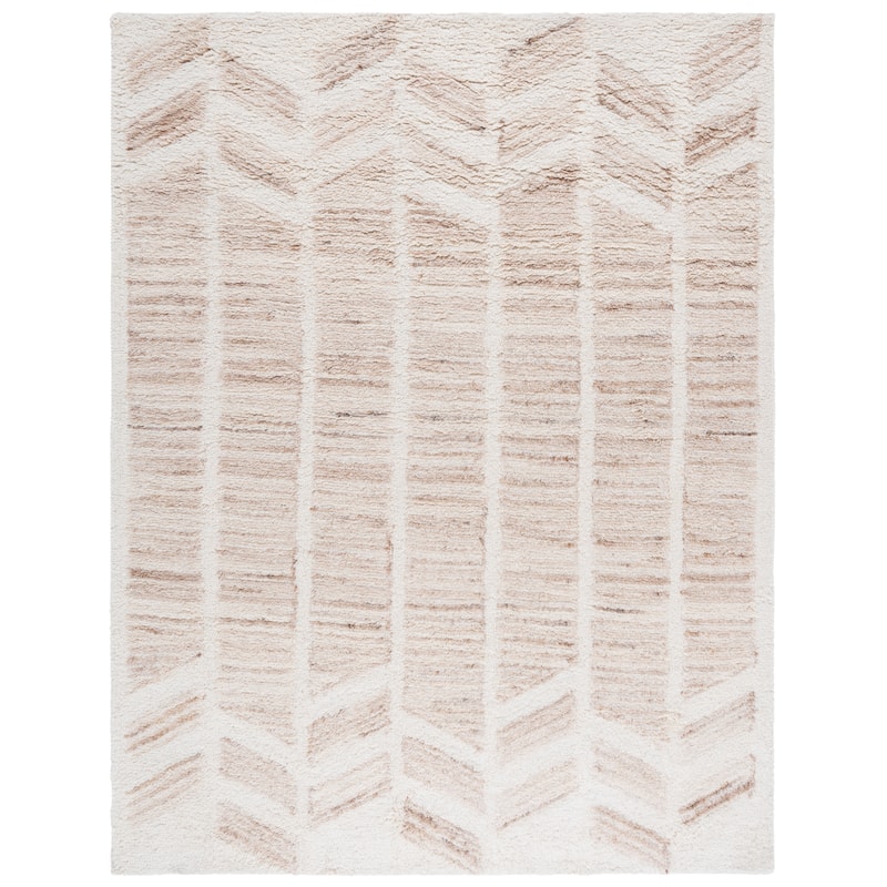 SAFAVIEH Handmade Vermont Ami Transitional Wool Rug - 8' x 10' - Beige/Ivory