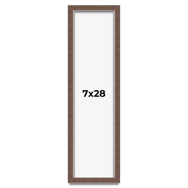 7x28 Shadow Box Frame Brown | 1.125 inches Deep Real Wood Rustic