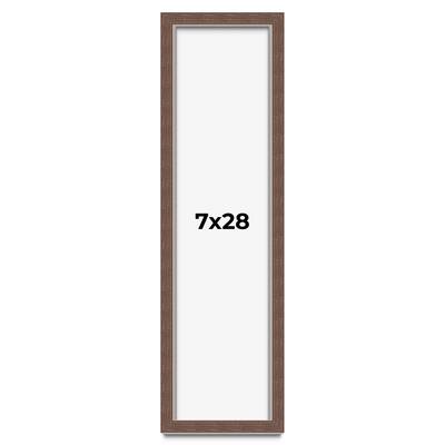 7x28 Shadow Box Frame Brown | 1.125 inches Deep Real Wood Rustic