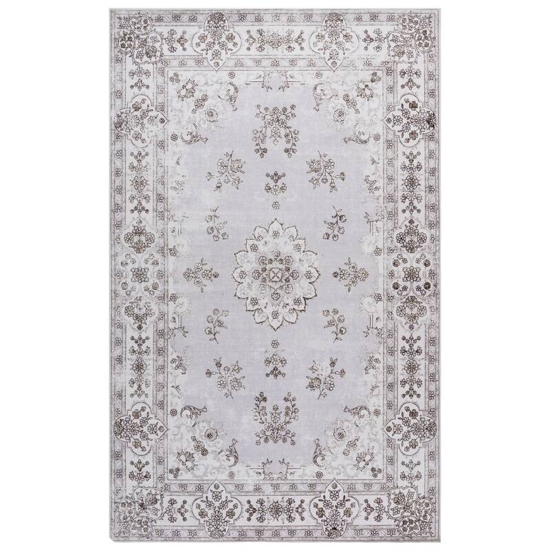 SAFAVIEH Arizona Sylvanie Machine Washable & Slip Resistant Rug - 6' Square - Beige/Ivory