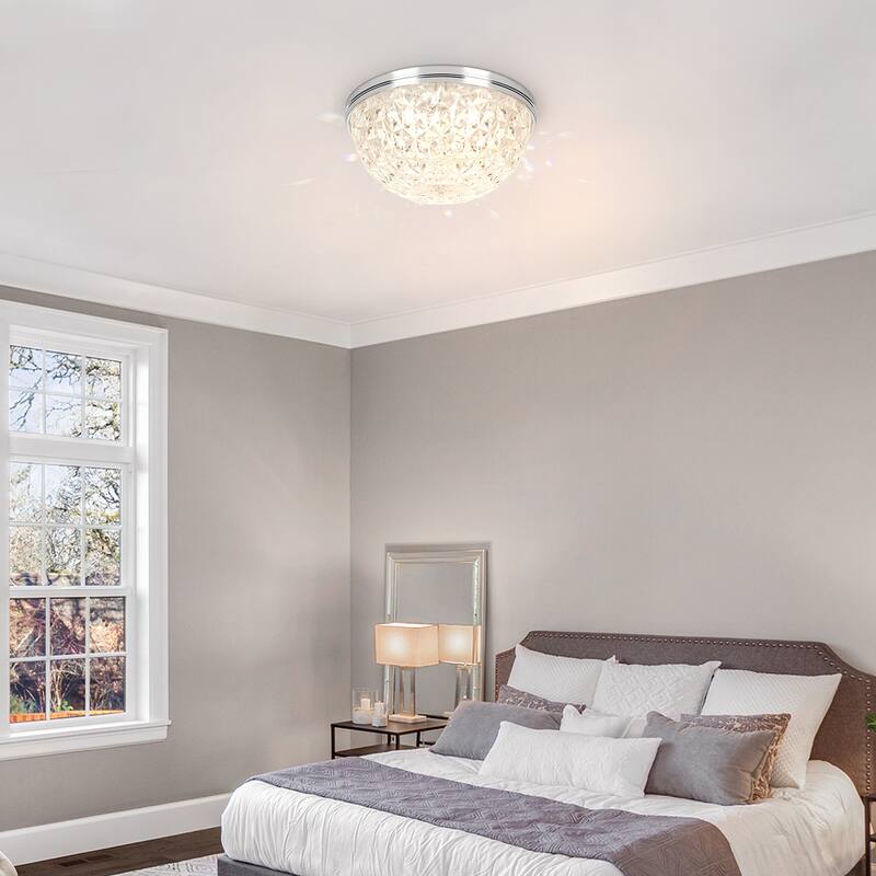 13-in Brushed Nickel Integrated LED Flush Mount Light - Brushed Nickel