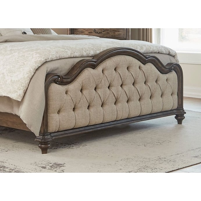 Brown Oak Finish Formal Traditional Bed 1pc