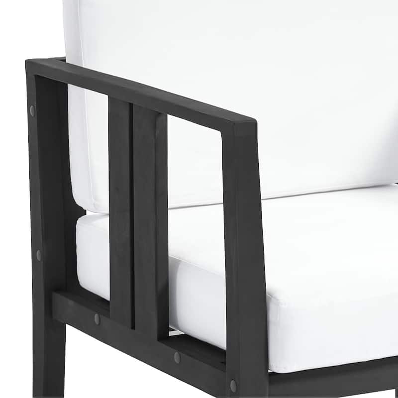 Casual 29"W Outdoor Patio Armchair Set In Solid Teak Wood with Cushion