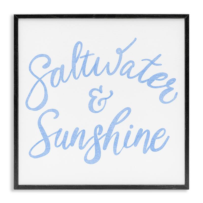 Stupell Minimal Saltwater & Sunshine Framed Giclee Art Design By SunDance Group - 17 x 17 - Black