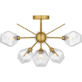 Salvador 6-Light Brushed Gold Semi-Flush Mount