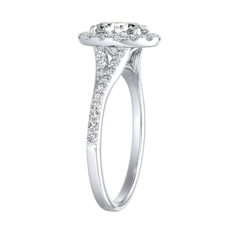 Auriya 14k Gold 3/4cttw Oval Shape Halo Diamond Engagement Ring