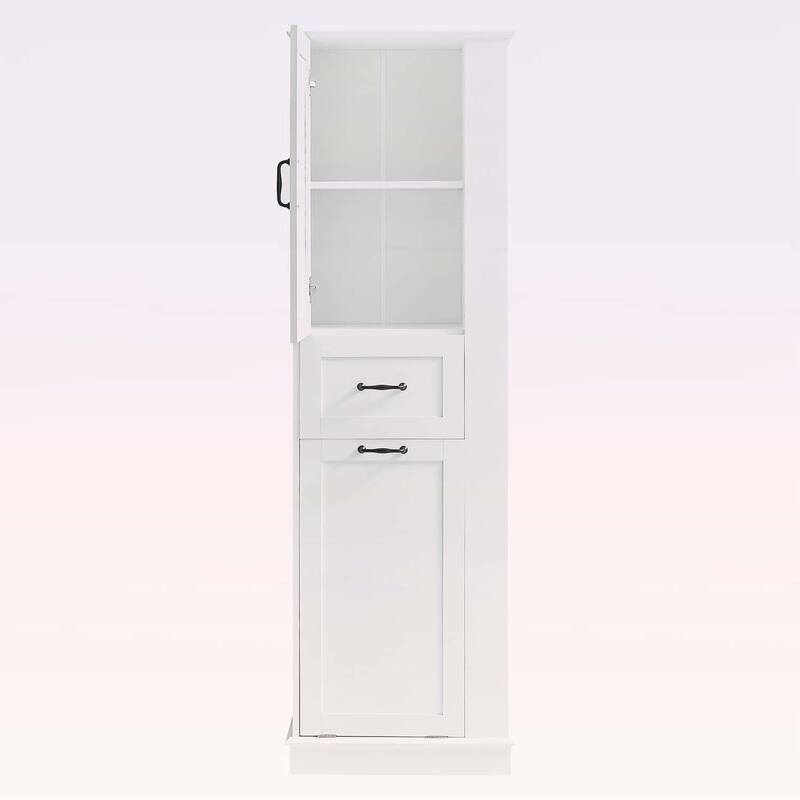 Tall Storage Cabinet with Tilt-Out Compartment,Adjustable Shelves,for Bathroom