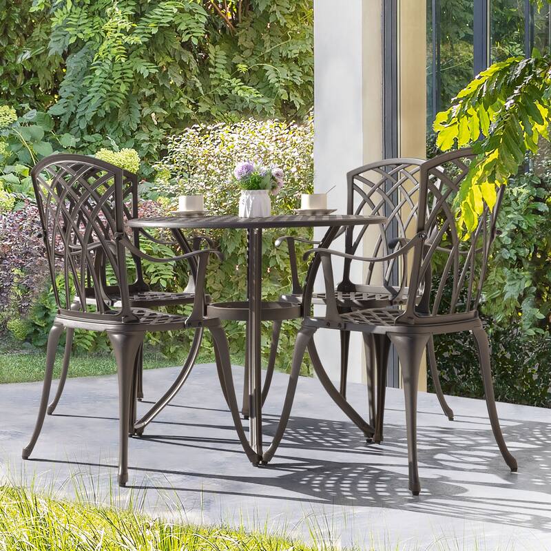 NUU GARDEN 5-piece Antique Bronze Cast Aluminum Patio Dining Set