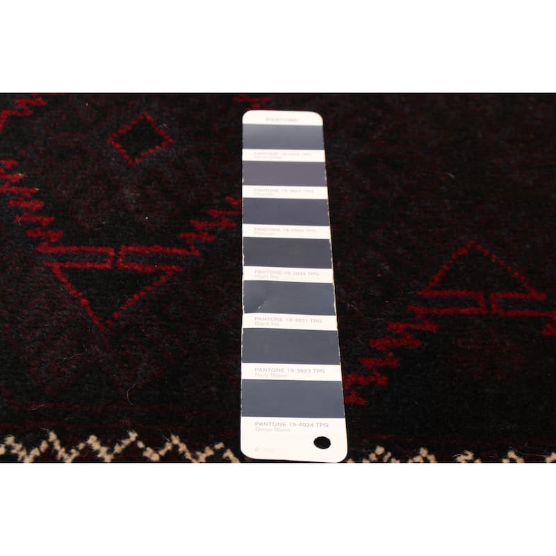 ECARPETGALLERY Hand-knotted Teimani Dark Navy Wool Rug - 2'8 x 9'4