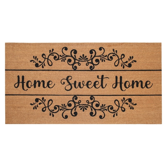 Chesapeake Coir Natural Black Non-Slip Doormat (36" x 72")