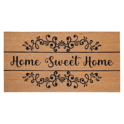 Chesapeake Coir Natural Black Non-Slip Doormat (36" x 72")