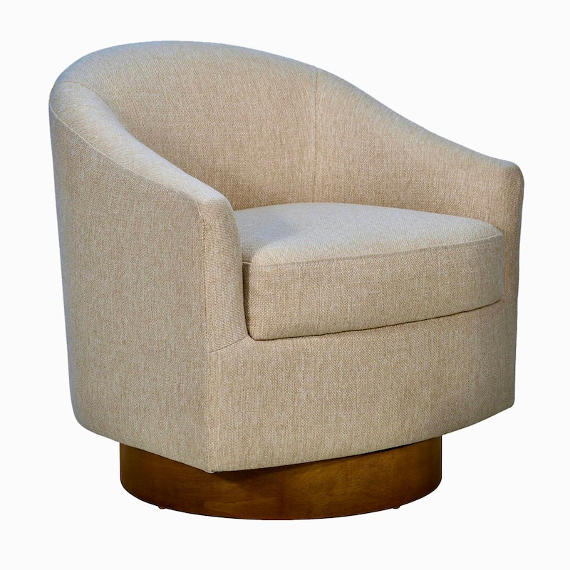 Madison Park Ashton Upholstered Swivel Chair with Wood Base