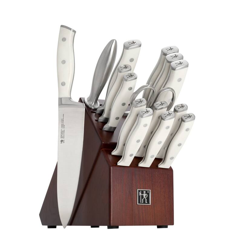 Henckels Forged Accent 16-pc Knife Block Set, White Handles - White - 16 Piece - 16-pc