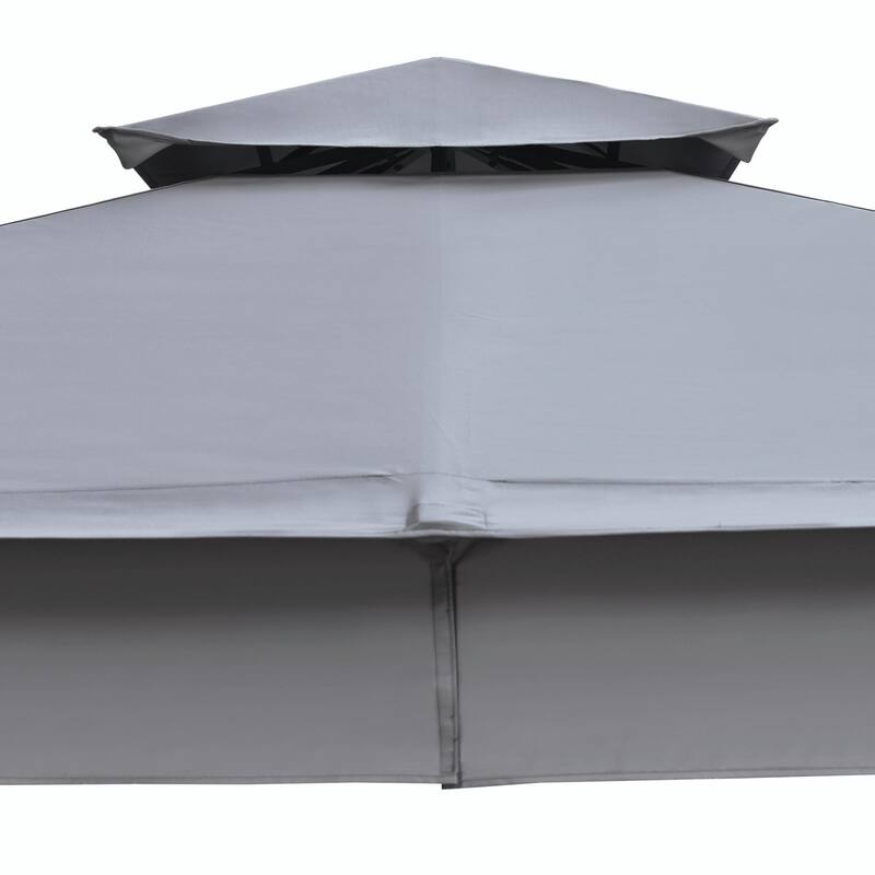 Outdoor Gazebo Tent with Double Roof, Mosquito Netting & Patio Canopy