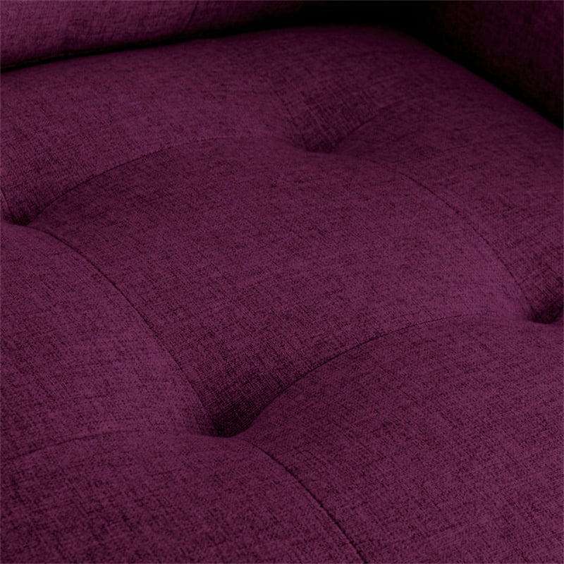 Linen Fabric Armchair with Metal Legs, Side Pockets, and Pillow