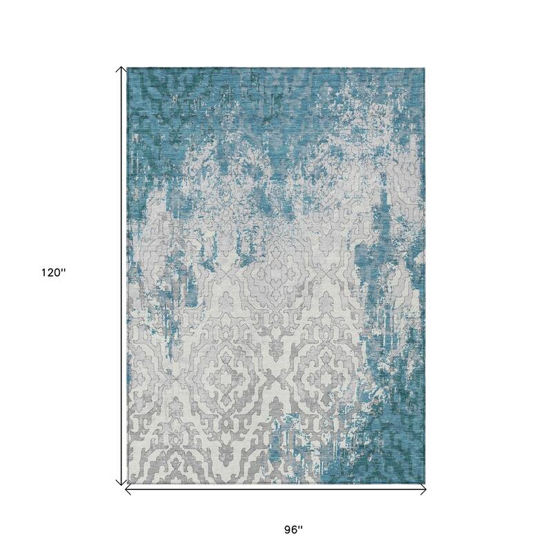 HomeRoots Medallion Transitional Rectangle Outdoor Rug