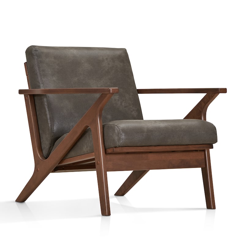 Omax Decor Zola Lounge Chair - Charcoal/Walnut