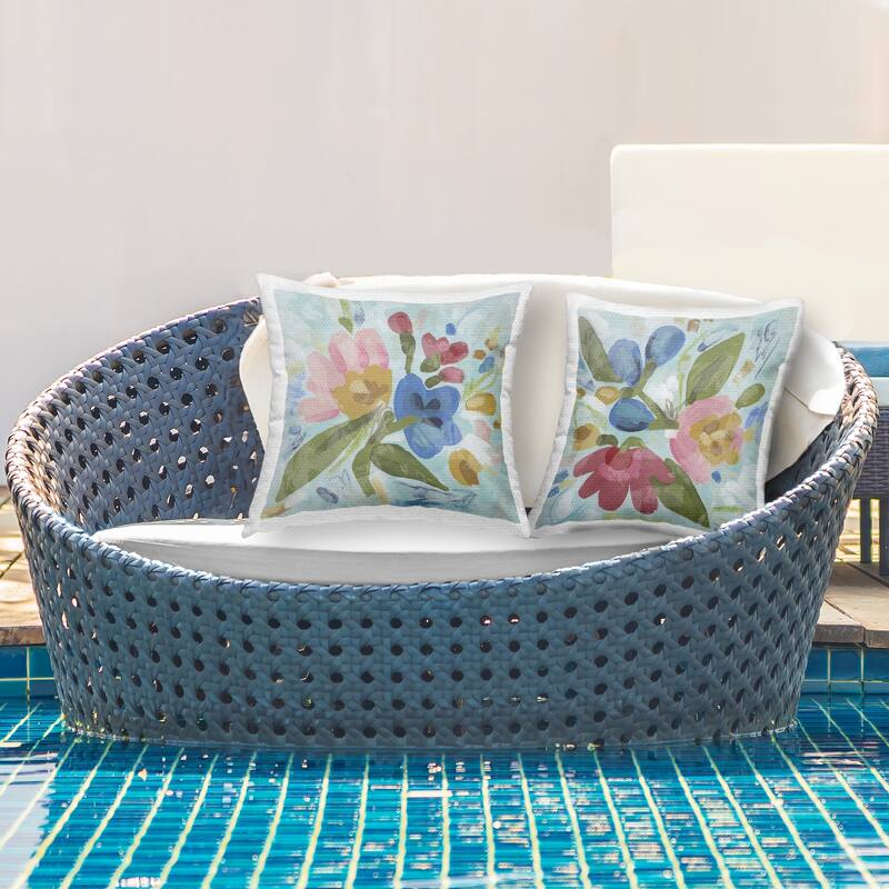 Stupell Eclectic Flower Bundles Printed Outdoor Throw Pillow Design by June Erica Vess (Set of 2)