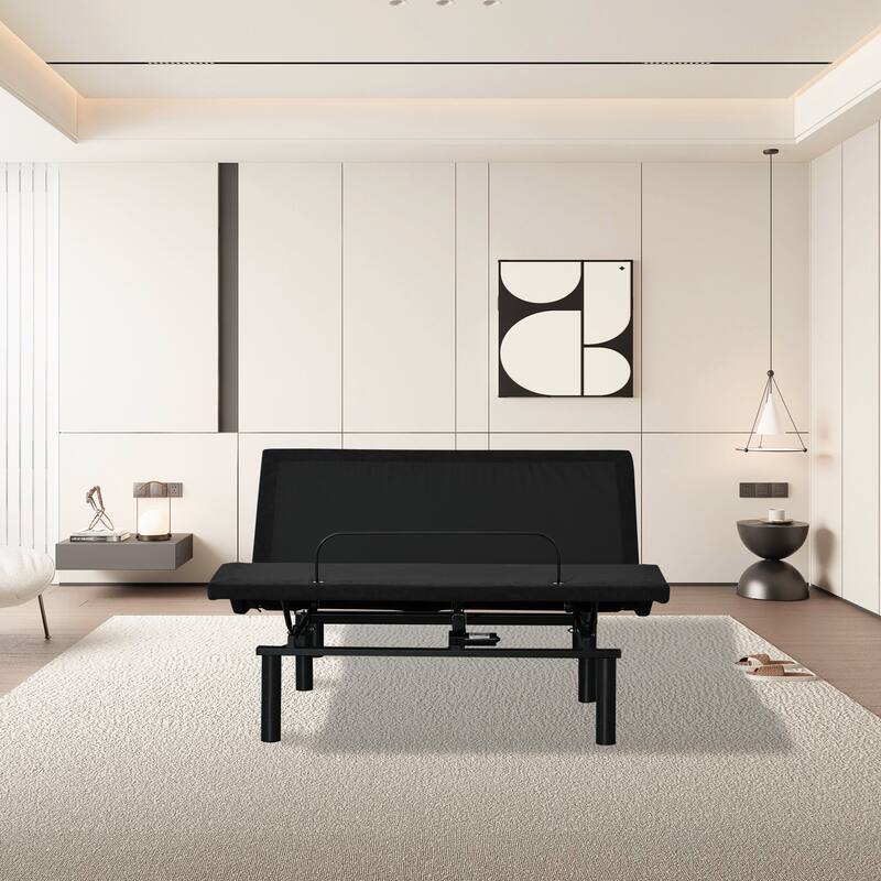 Adjustable Electric Bed Base with Remote Control Folding Design