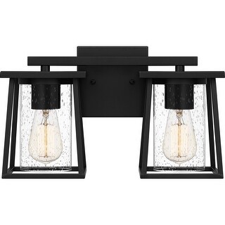Lodge 2-Light Bathroom Vanity Light in Matte Black