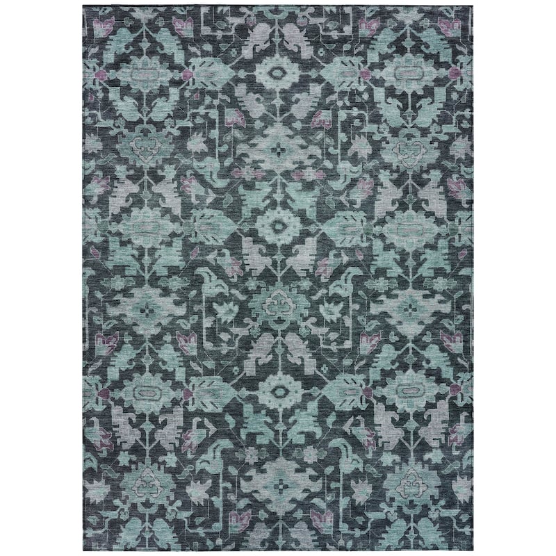 Machine Washable Indoor/ Outdoor Casual Traditional Chantille Rug