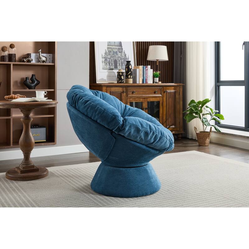 Oversized Swivel Accent Chair, 360-Degree Swivel Barrel Chair, Papasan Chair for Living Room and Bedroom Comfort