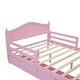 preview thumbnail 20 of 18, Full Size Wooden Platform Bed with Guardrails and 2 Storage Drawers