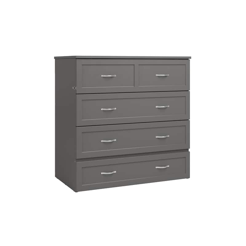 AFI Northfield Murphy Bed Chest with 6" Mattress, Storage Drawer & Built-In Charger