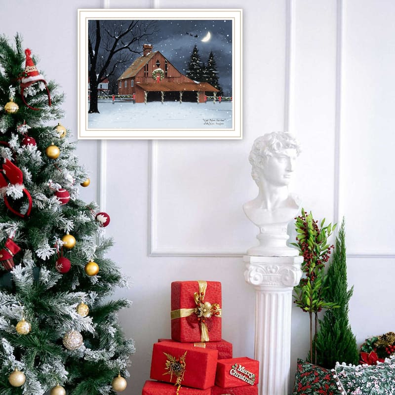 Framed Wall Art - Night Before Christmas, White Frame