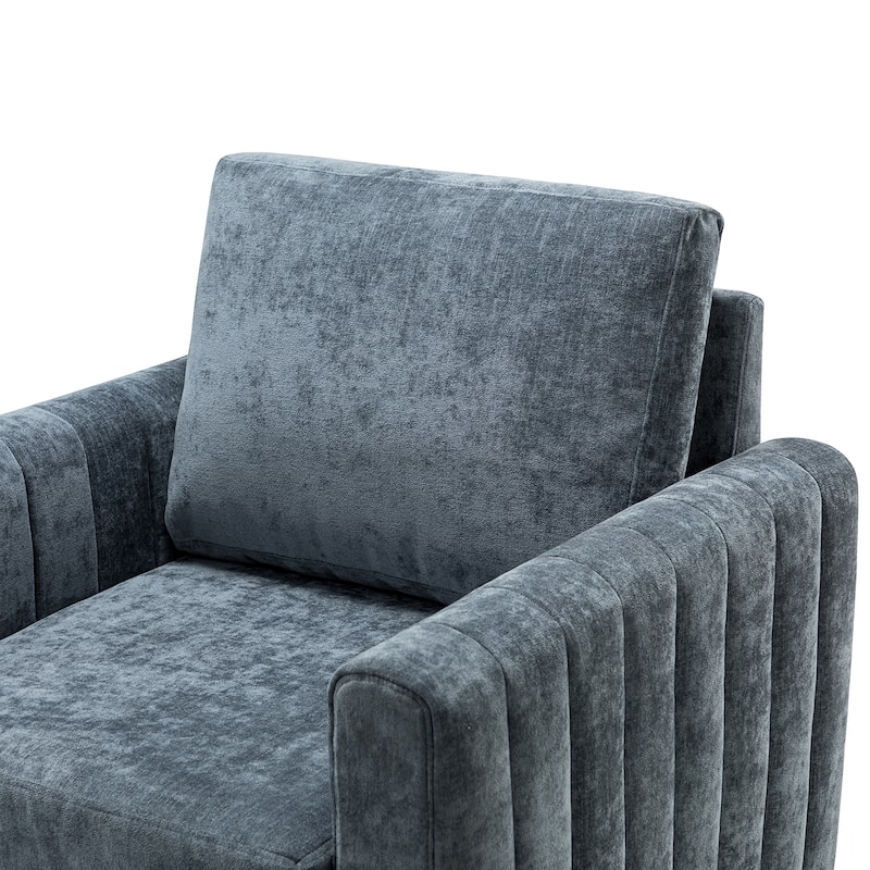 Ganymedes Upholstered Accent Club Chair with Wood Legs by HULALA HOME