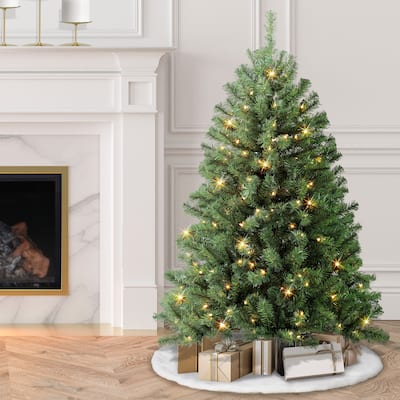 Puleo International 4.5 ft. Pre-lit Northern Fir Artificial Christmas Tree