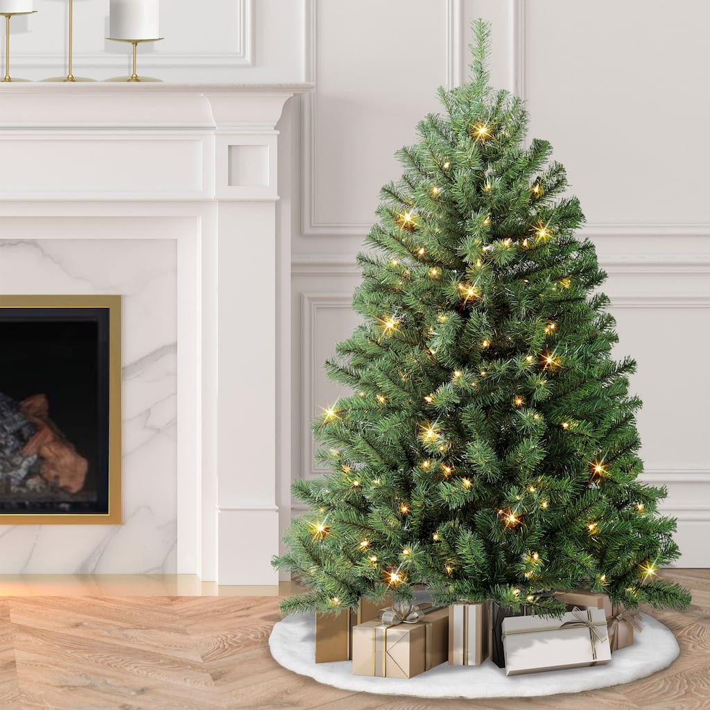 Puleo International 4.5 ft. Pre-lit Northern Fir Artificial Christmas Tree