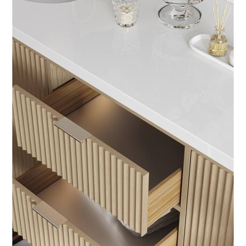 Ariel P73DWQOVO Milan 73" Free Standing Double Oval Basin Vanity Set