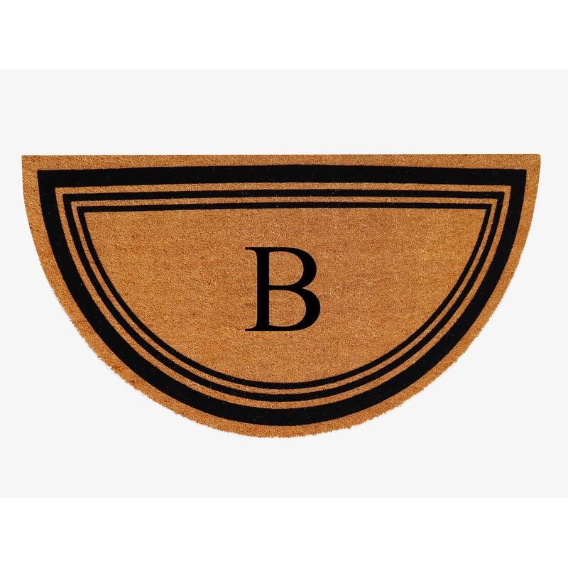 A1HC Natural Coir Flock Beige 30 in x 60 in Coir & PVC Durable Door Mat for Outdoor Entrance Monogrammed Doormat - B