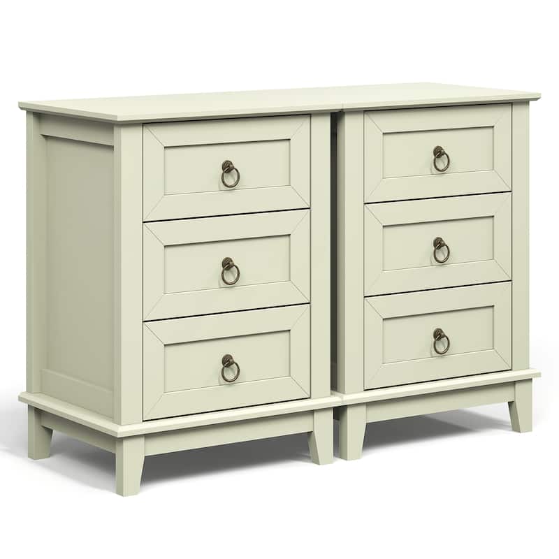 Modern 3-Drawer Wooden Nightstand Set of 2