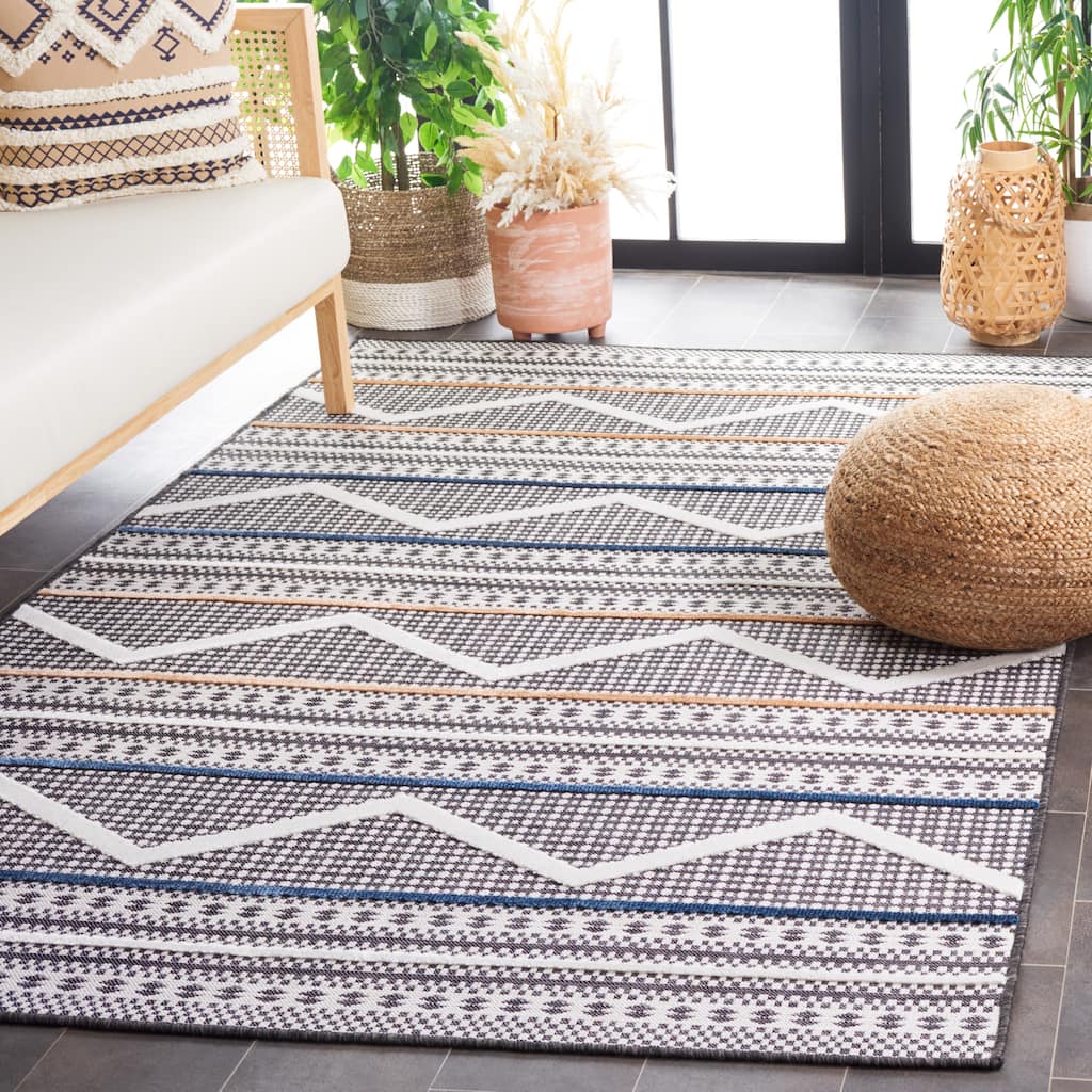 SAFAVIEH Cabana Keiu Boho Waterproof Patio Backyard Rug