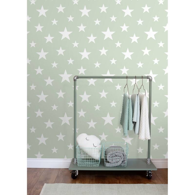 Chesapeake Amira Sage Stars Wallpaper - 20.9 x 396 x 0.025