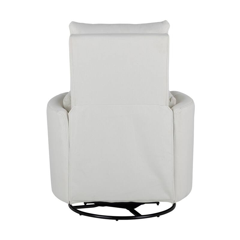 Modern Swivel Recliner, Manual Nursery Glider Rocking Recliner Chair w/ 2 Pillows, Upholstered Sofa Chair for Living Room