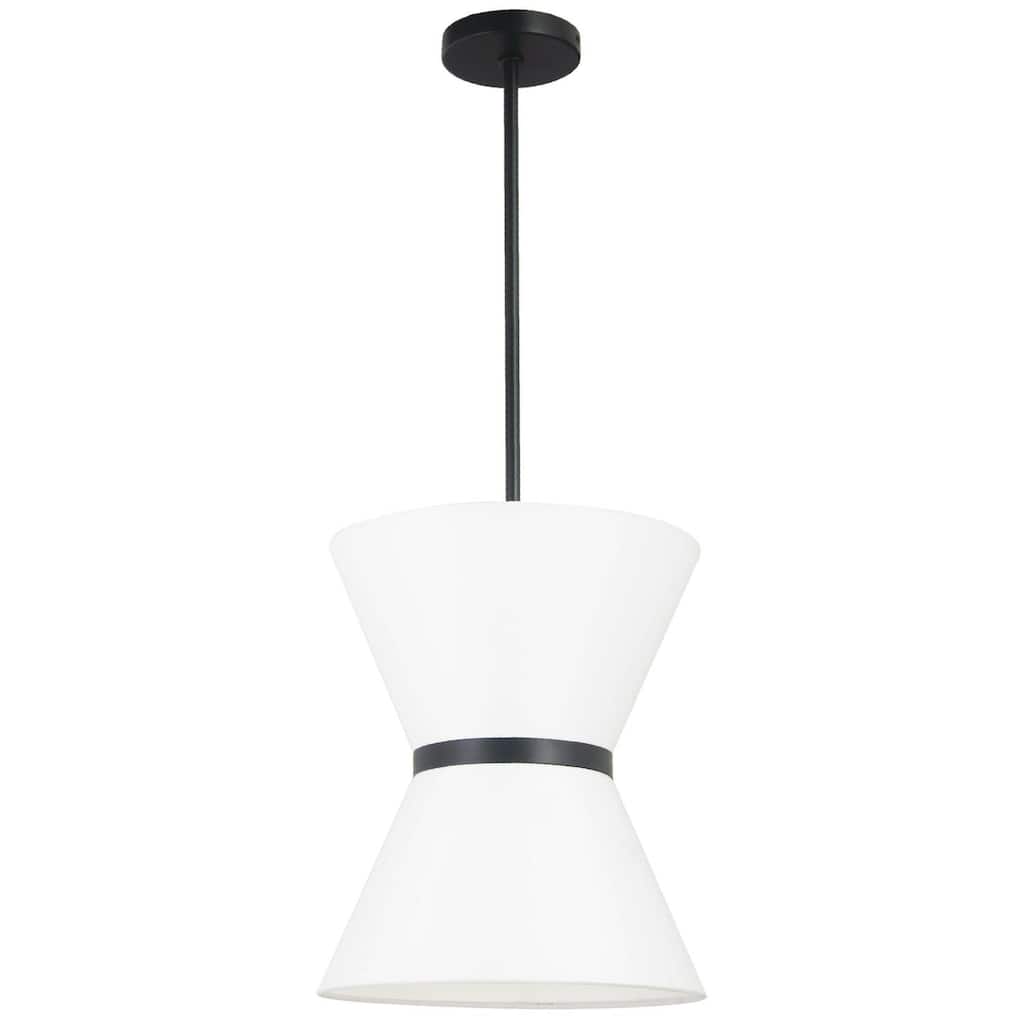1 Light Pendant Light - City Sleek Design - Matte Black Finish - Adjustable Height - 12
