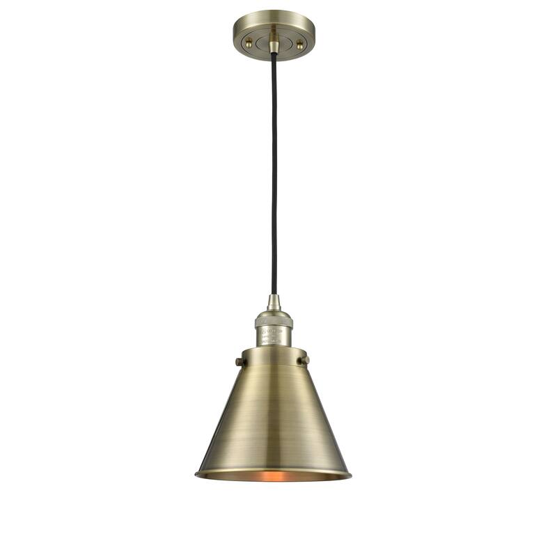 Innovations Lighting Appalachian - 1 Light 8" Cord Hung Mini Pendant - Antique Brass